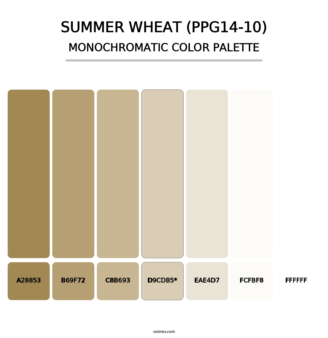 Summer Wheat (PPG14-10) - Monochromatic Color Palette