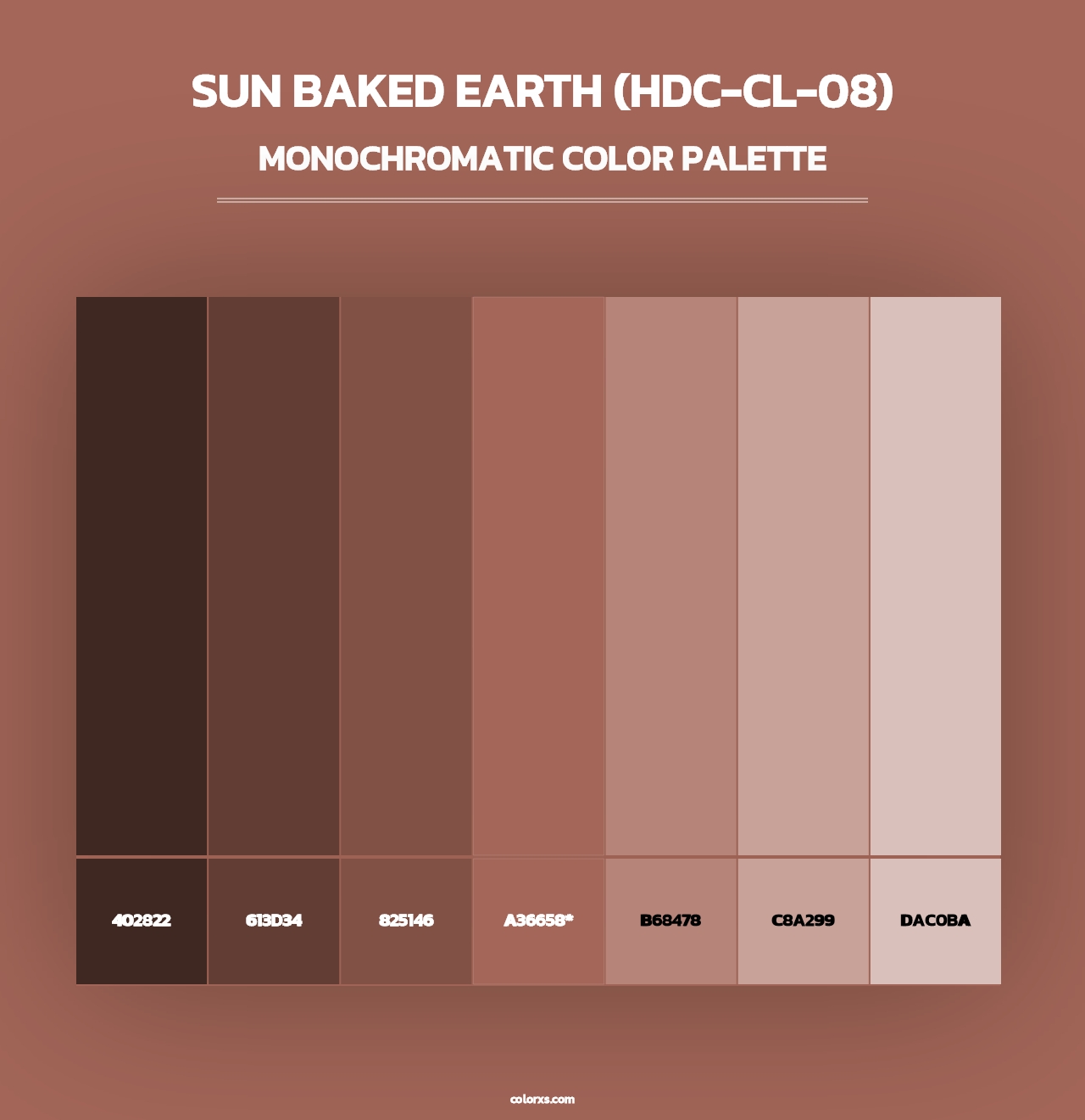 Sun Baked Earth (HDC-CL-08) - Monochromatic Color Palette