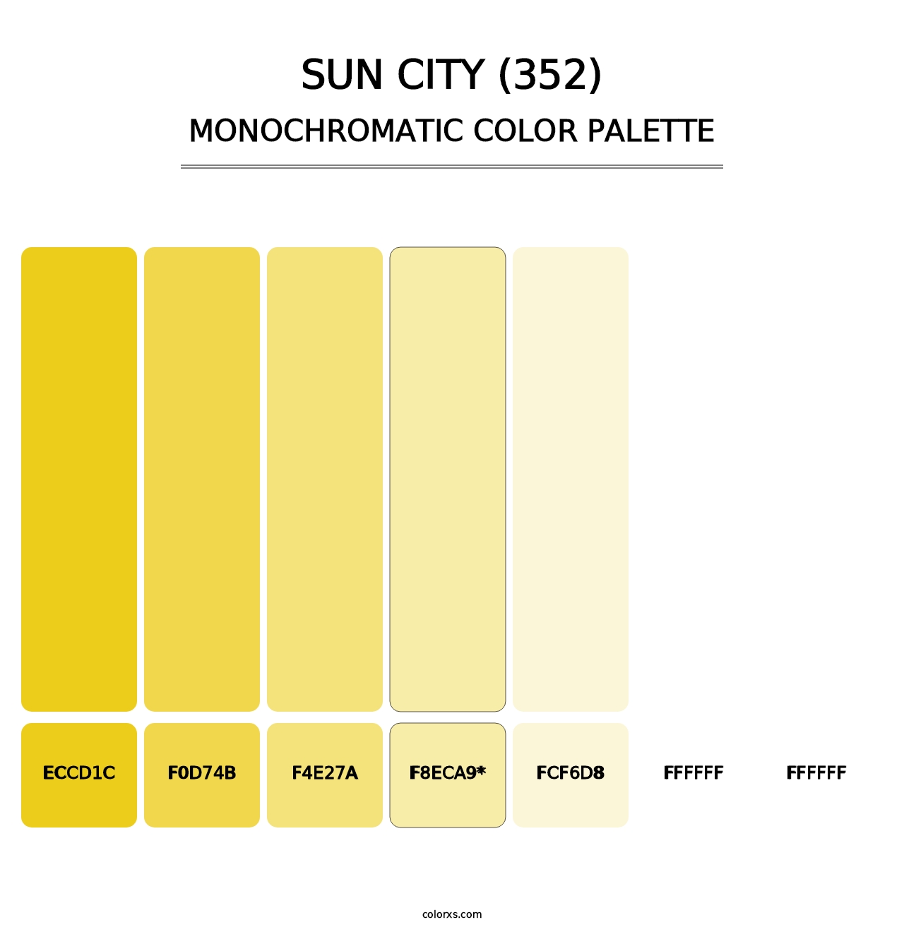 Sun City (352) - Monochromatic Color Palette