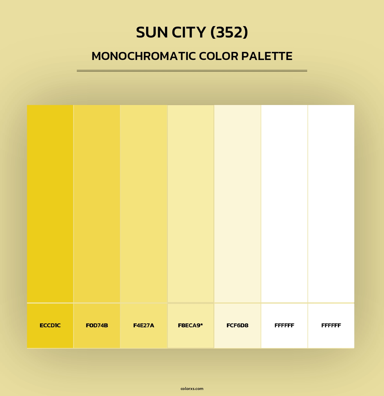 Sun City (352) - Monochromatic Color Palette