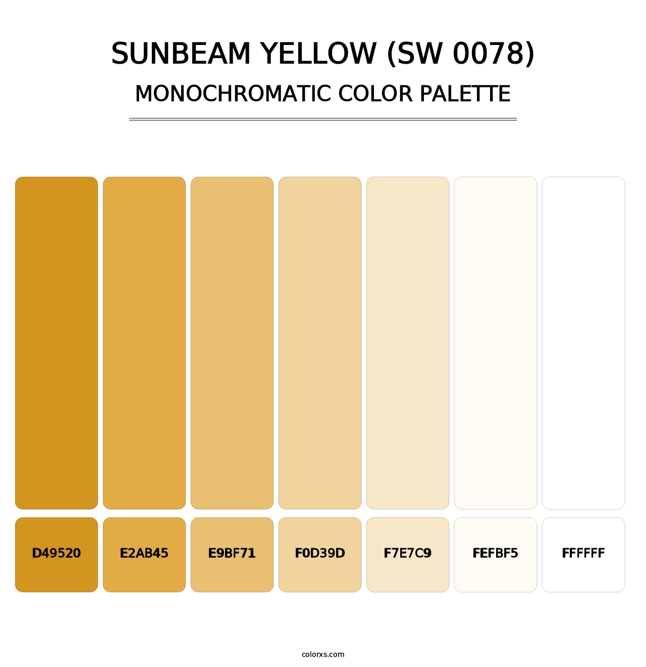 Sunbeam Yellow (SW 0078) - Monochromatic Color Palette