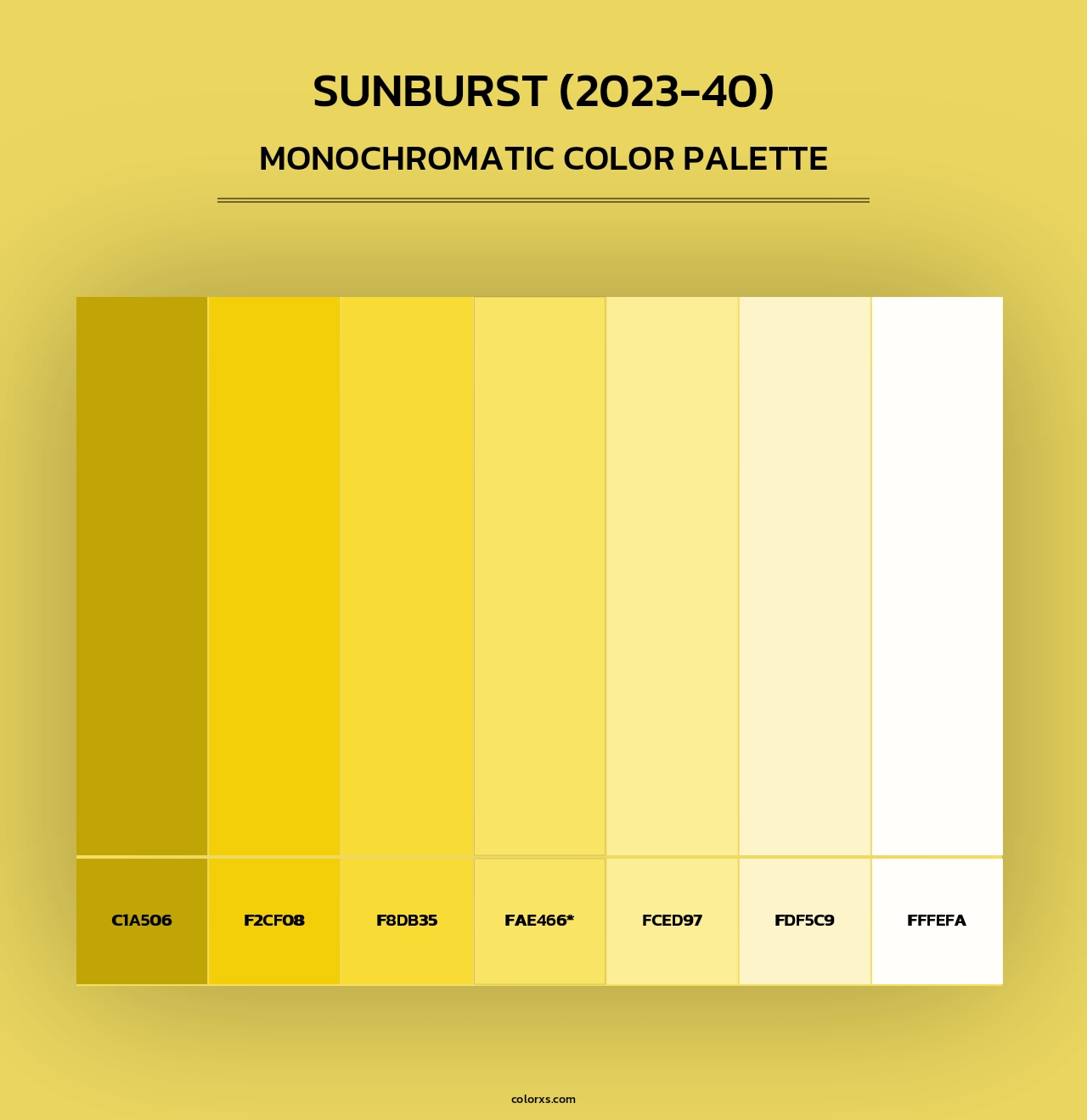 Sunburst (2023-40) - Monochromatic Color Palette
