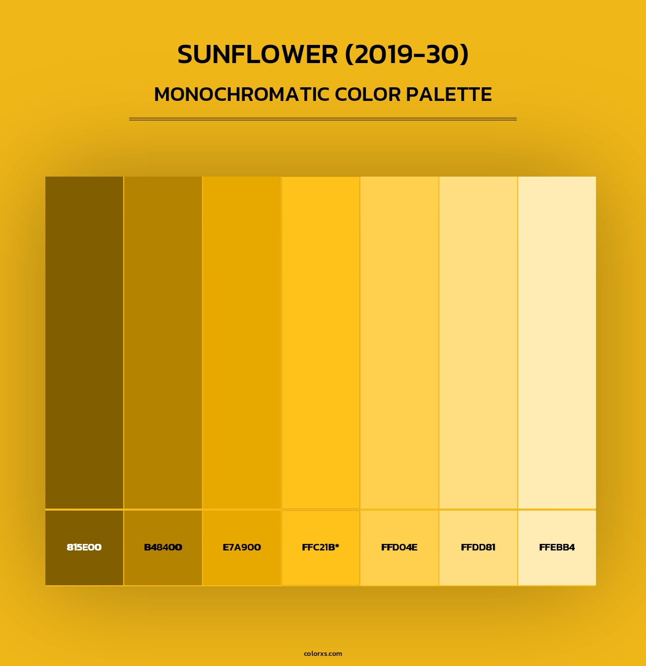 Sunflower (2019-30) - Monochromatic Color Palette