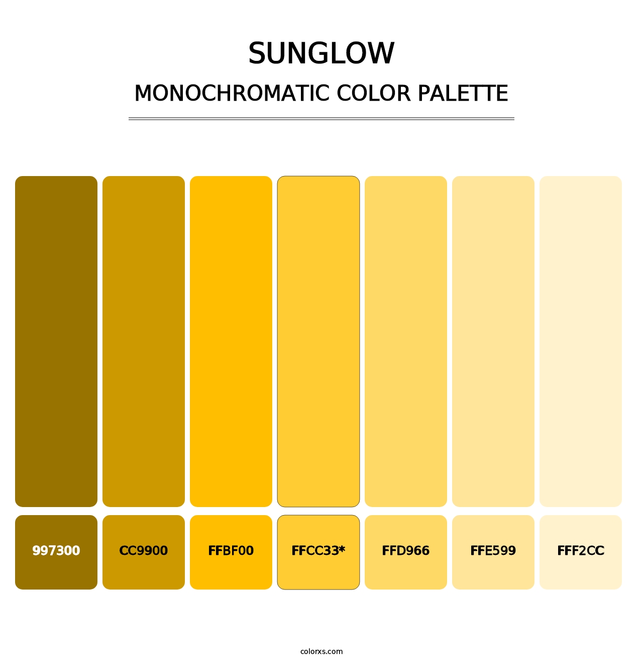 Sunglow - Monochromatic Color Palette