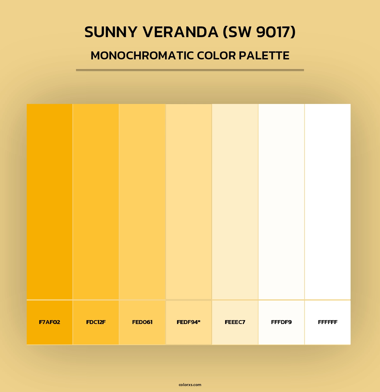 Sunny Veranda (SW 9017) - Monochromatic Color Palette