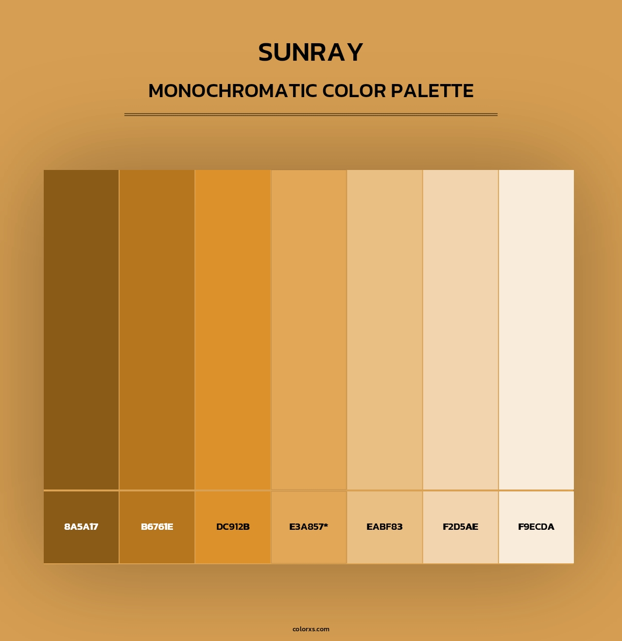 Sunray - Monochromatic Color Palette