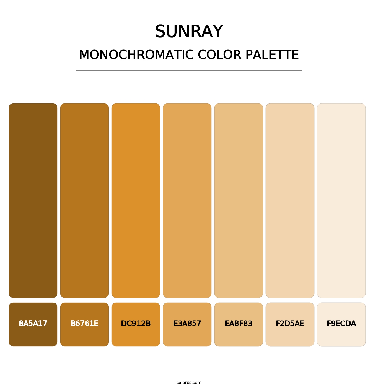 Sunray - Monochromatic Color Palette