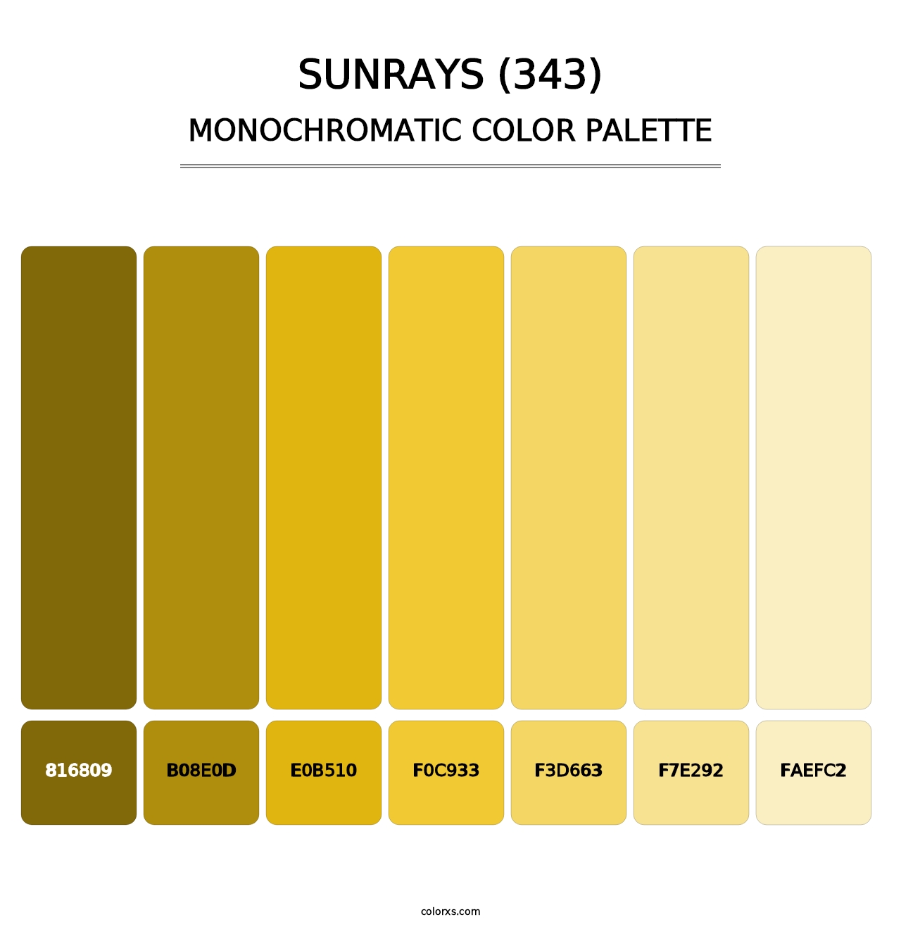 Sunrays (343) - Monochromatic Color Palette