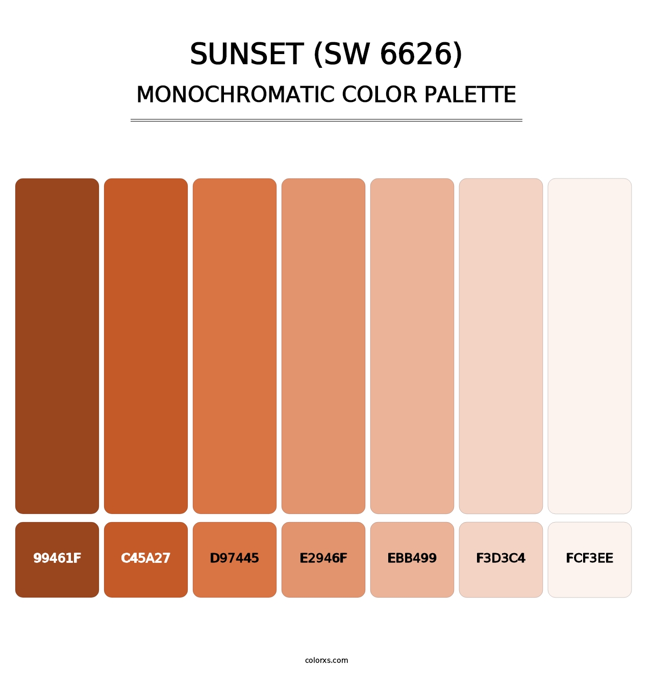 Sunset (SW 6626) - Monochromatic Color Palette