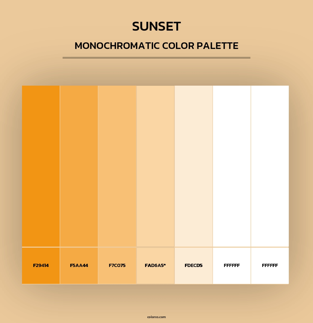 Sunset - Monochromatic Color Palette