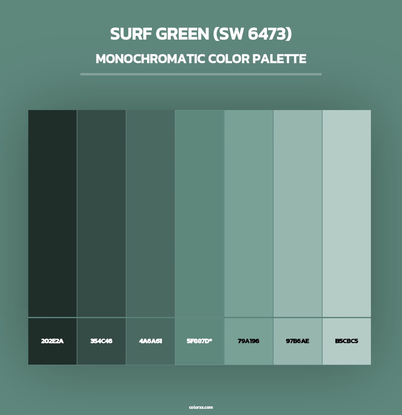 Surf Green (SW 6473) - Monochromatic Color Palette