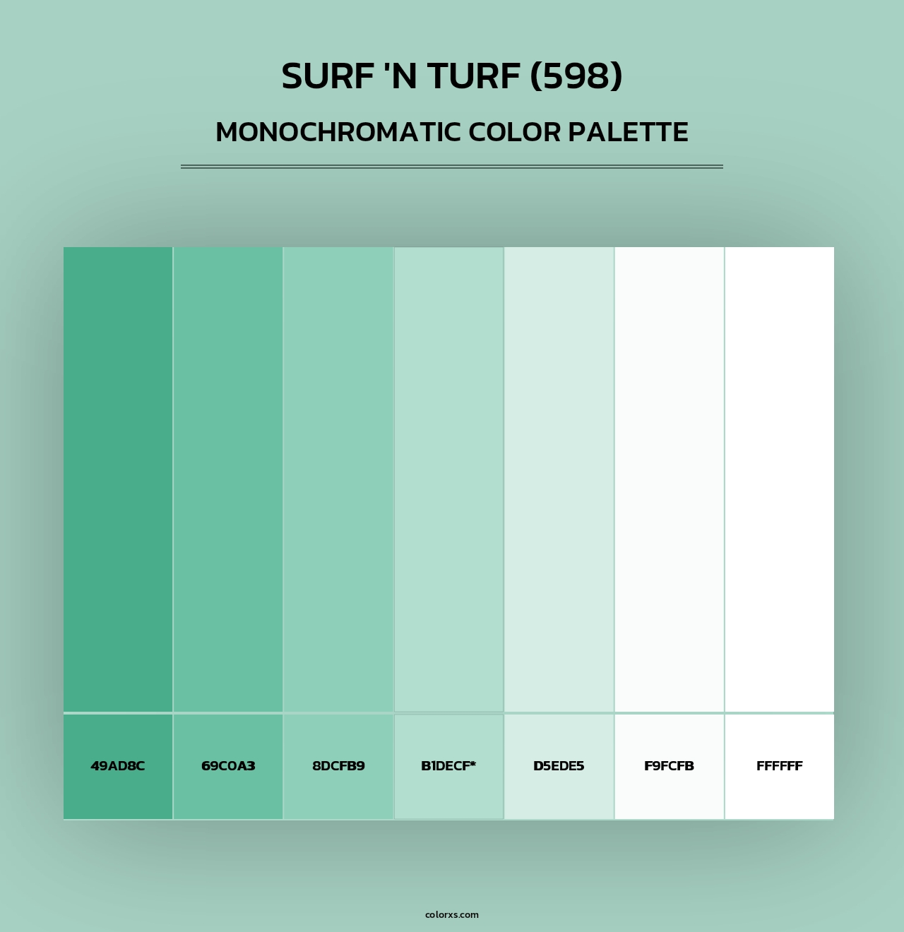 Surf 'n Turf (598) - Monochromatic Color Palette