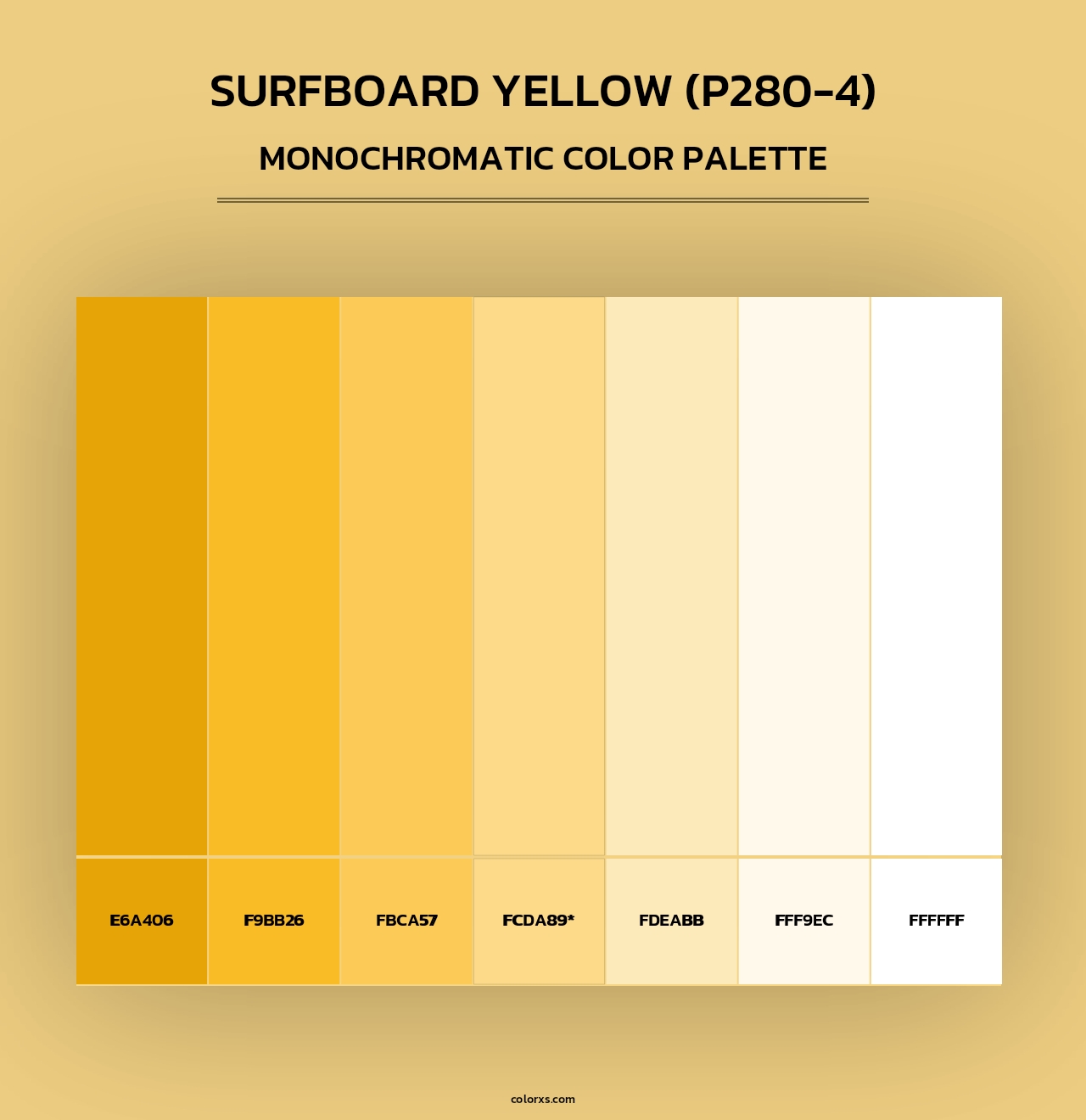 Surfboard Yellow (P280-4) - Monochromatic Color Palette