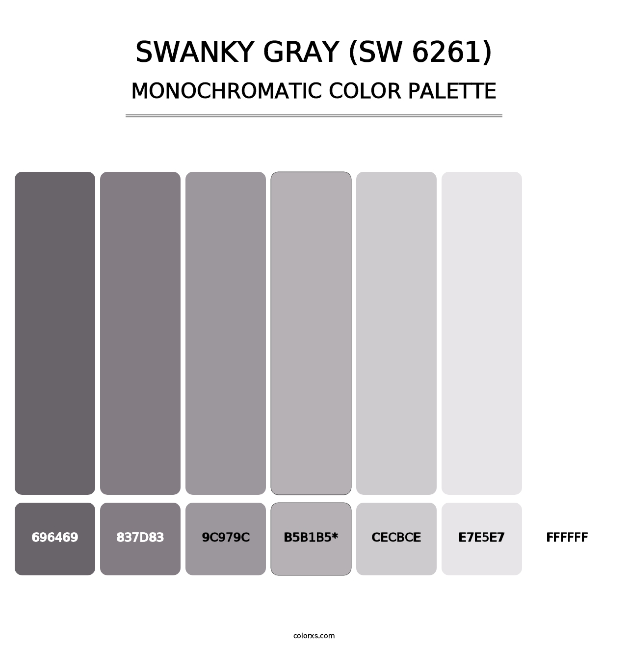 Swanky Gray (SW 6261) - Monochromatic Color Palette