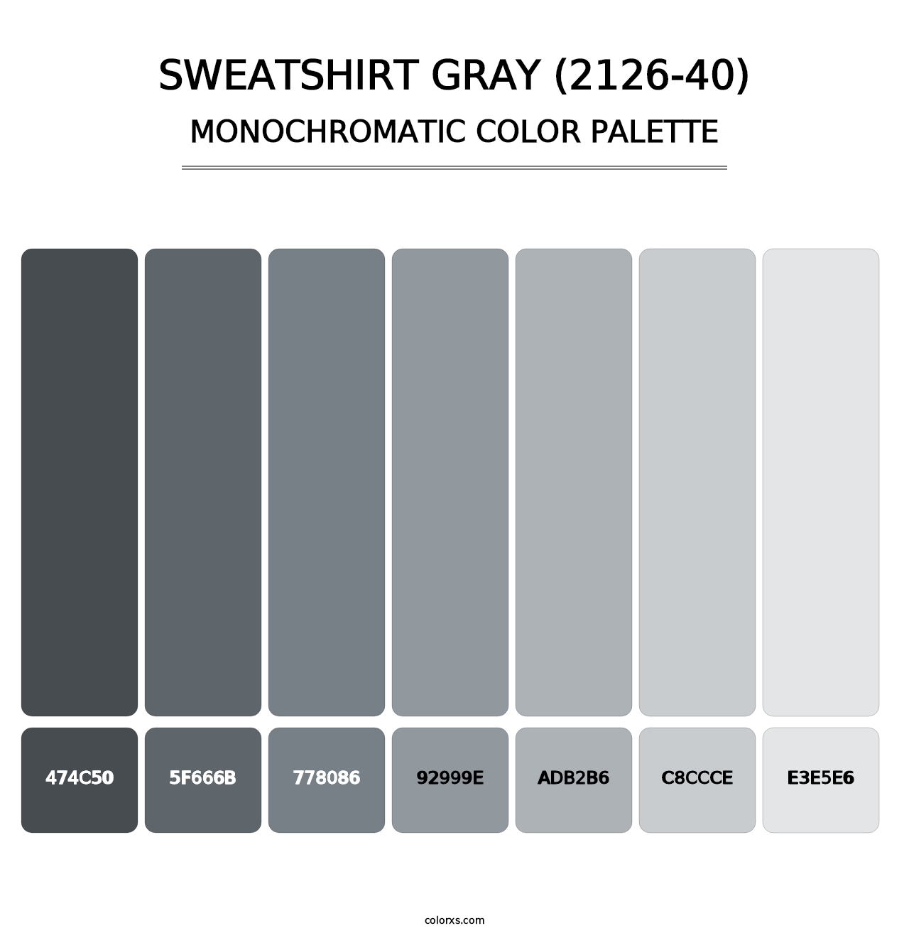 Sweatshirt Gray (2126-40) - Monochromatic Color Palette