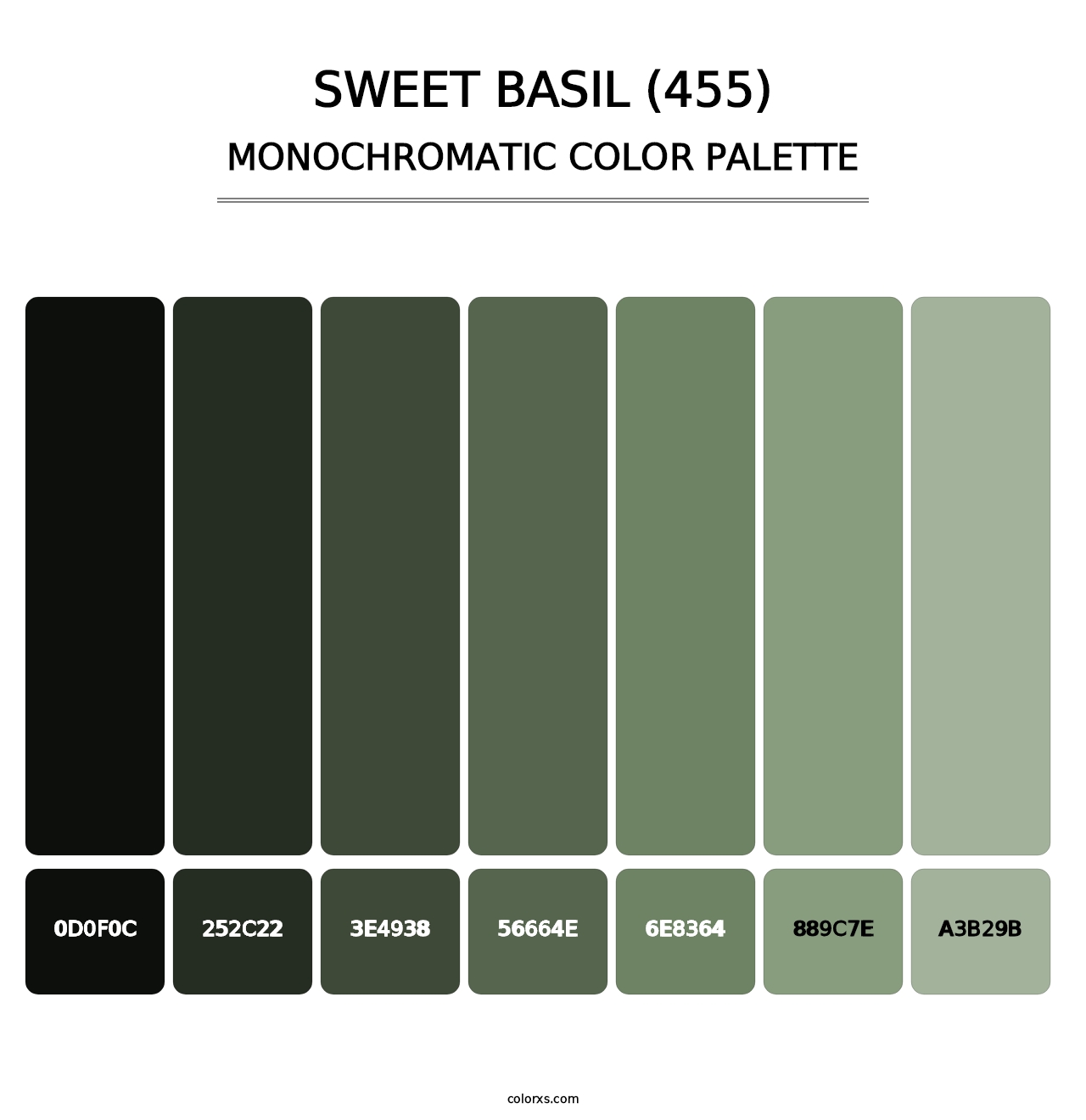 Sweet Basil (455) - Monochromatic Color Palette