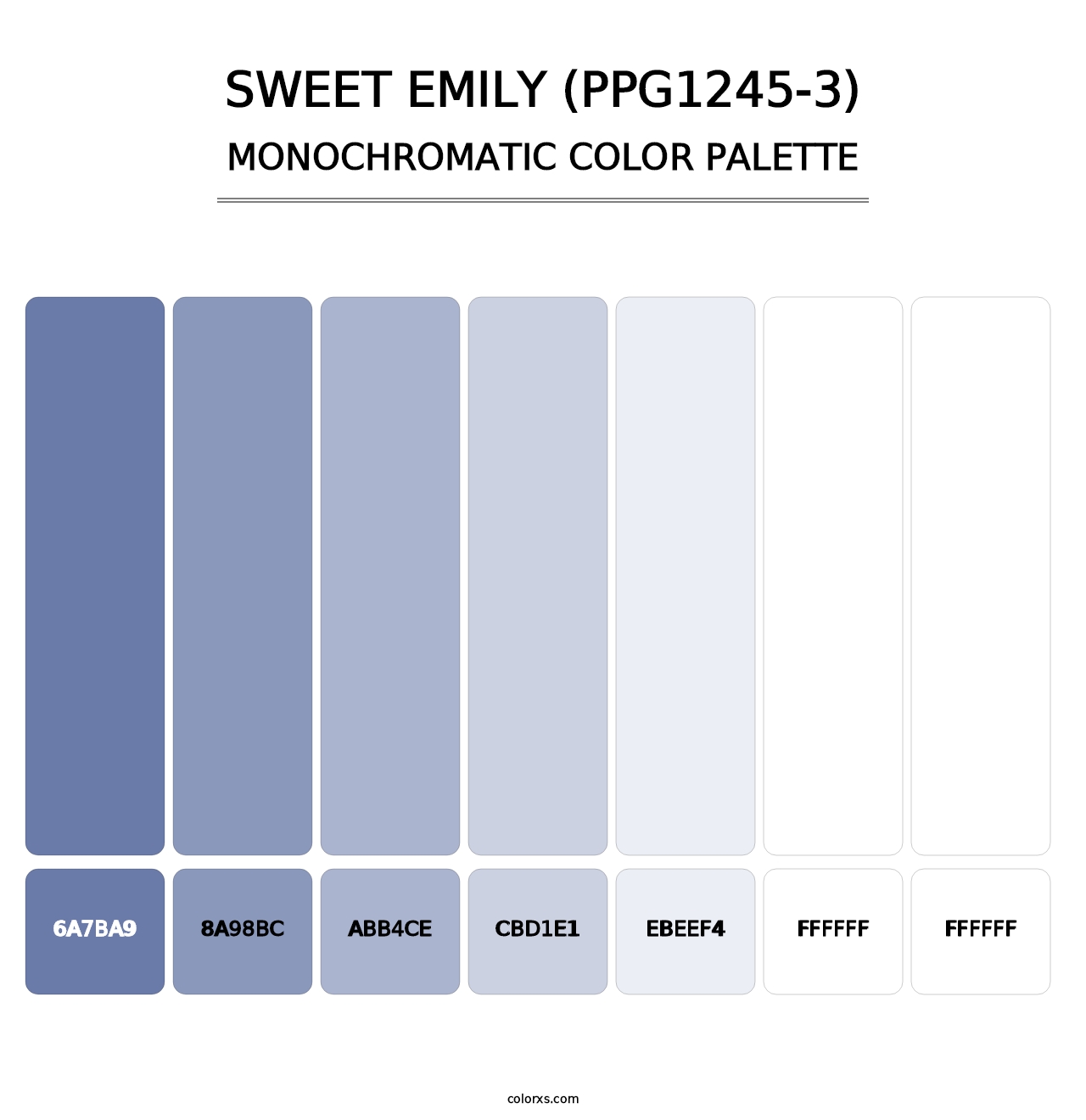 Sweet Emily (PPG1245-3) - Monochromatic Color Palette