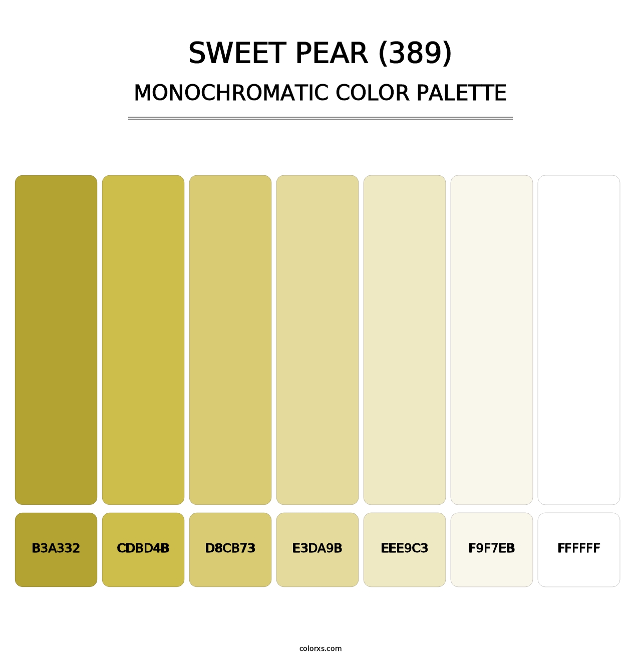 Sweet Pear (389) - Monochromatic Color Palette