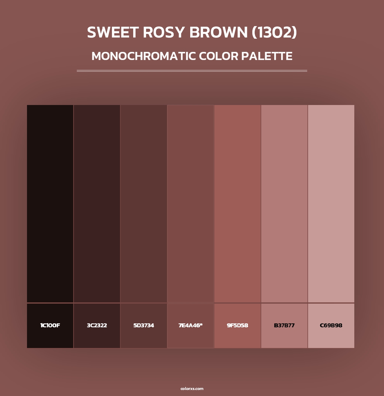 Sweet Rosy Brown (1302) - Monochromatic Color Palette