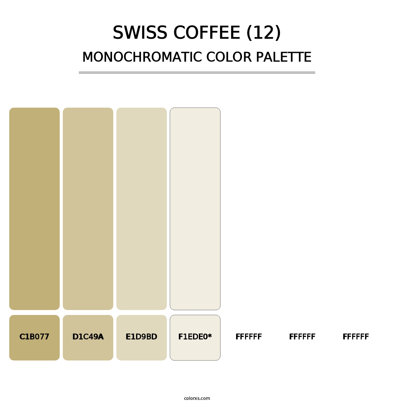Swiss Coffee (12) - Monochromatic Color Palette