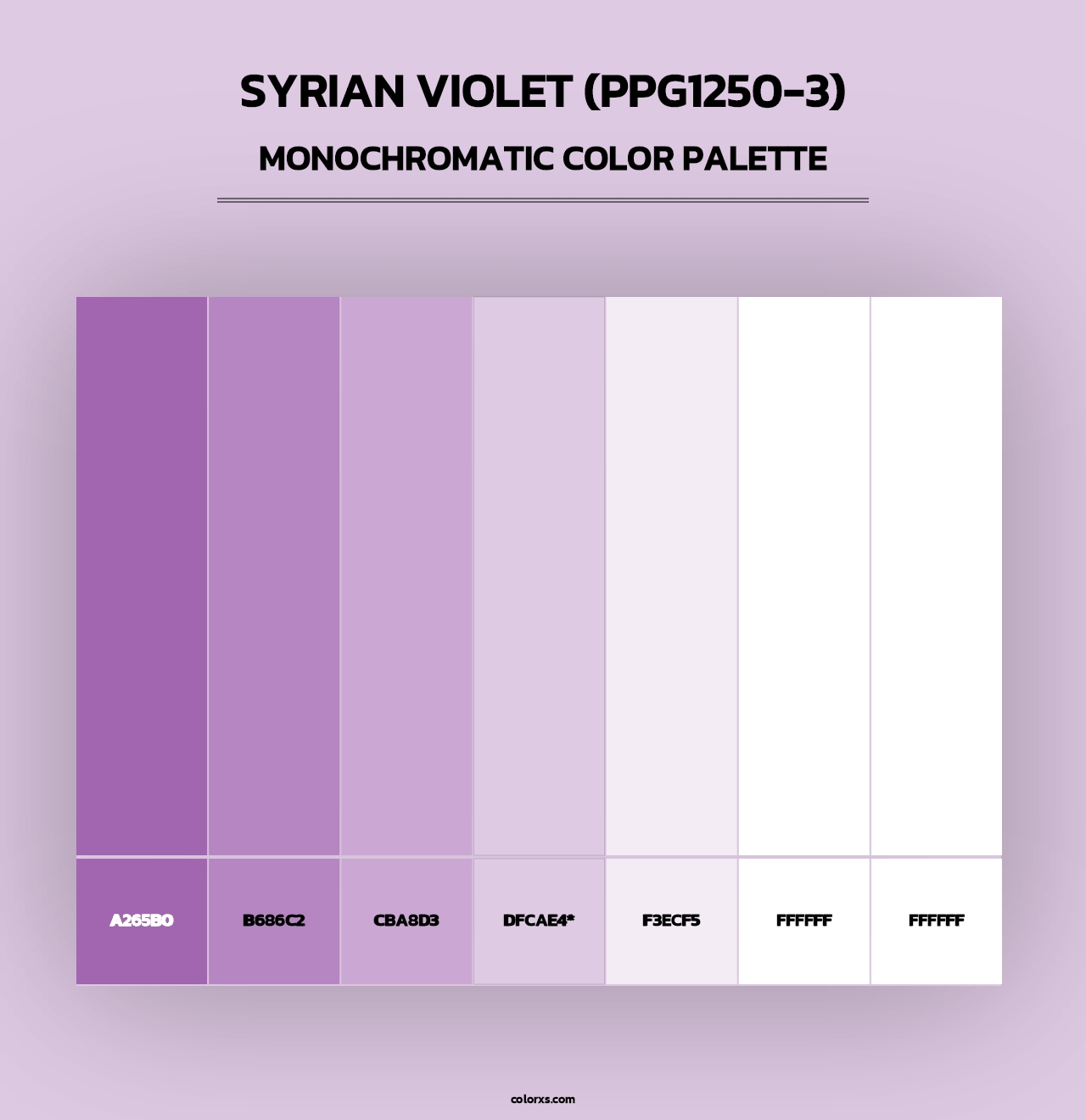 Syrian Violet (PPG1250-3) - Monochromatic Color Palette