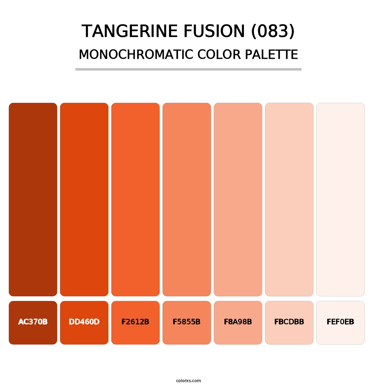 Tangerine Fusion (083) - Monochromatic Color Palette