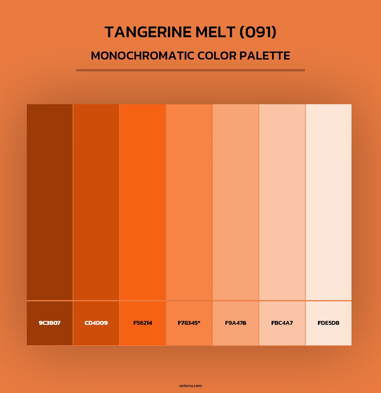 Tangerine Melt (091) - Monochromatic Color Palette
