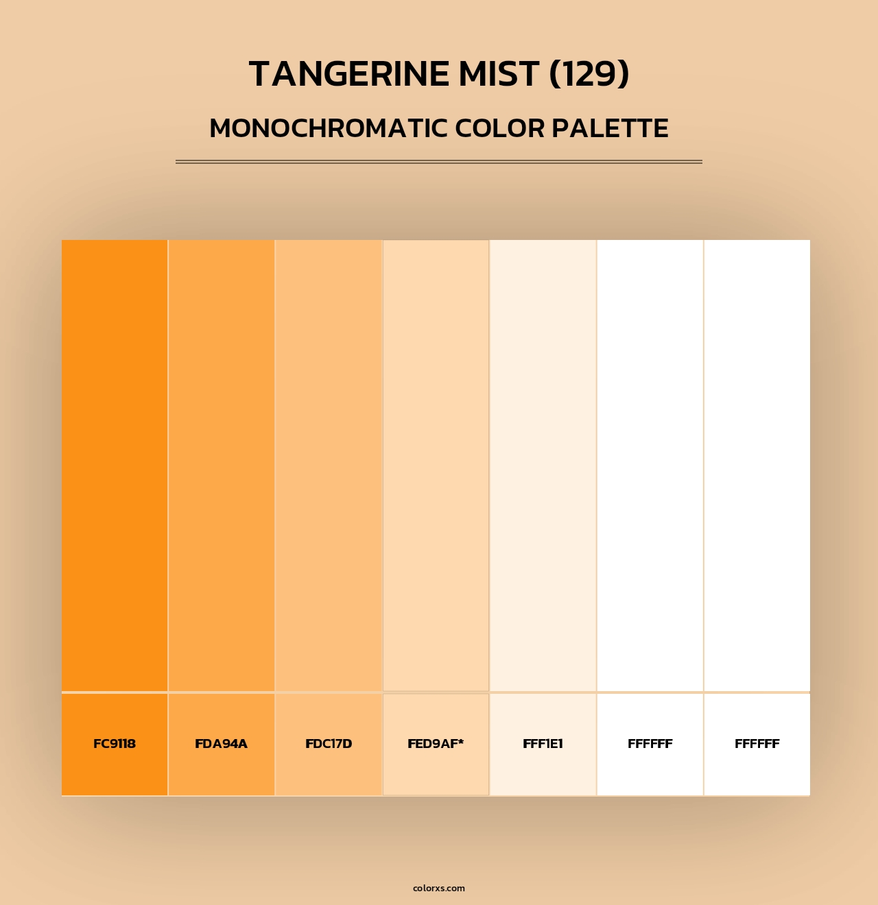 Tangerine Mist (129) - Monochromatic Color Palette
