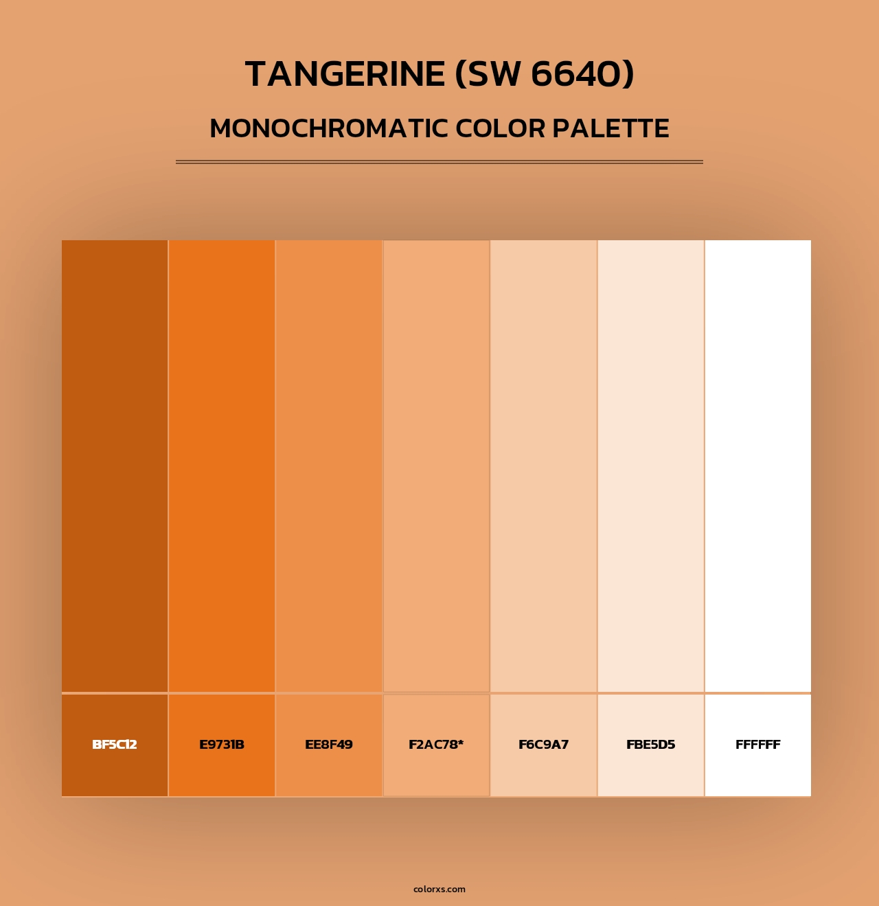 Tangerine (SW 6640) - Monochromatic Color Palette