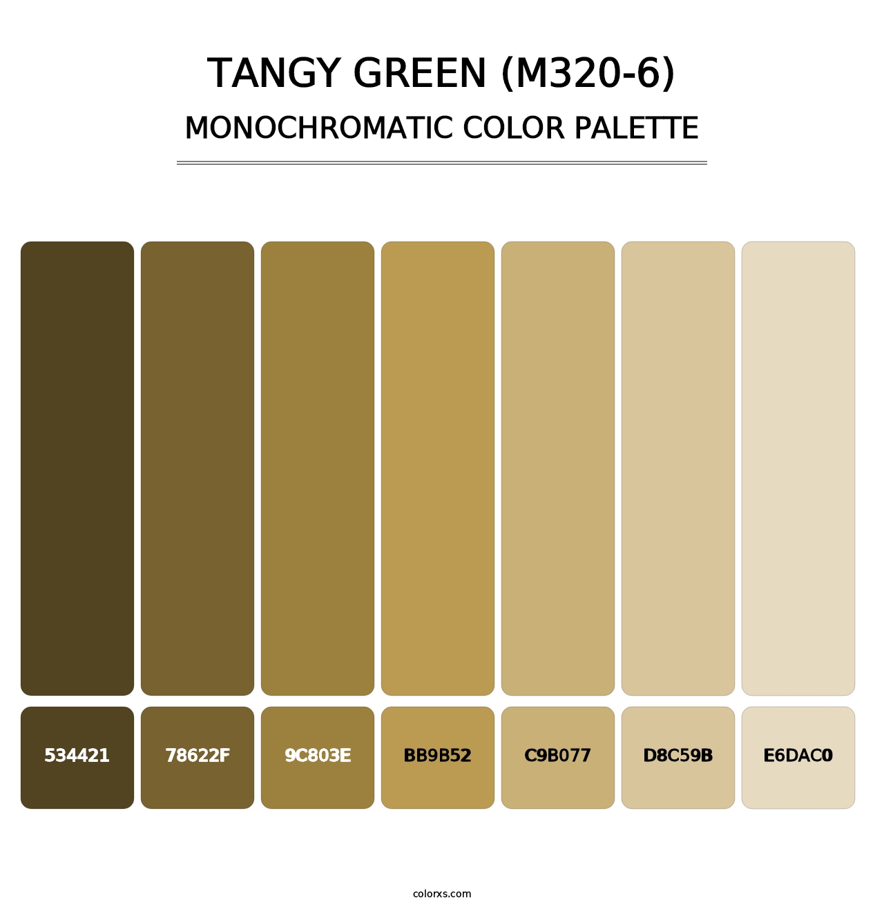 Tangy Green (M320-6) - Monochromatic Color Palette