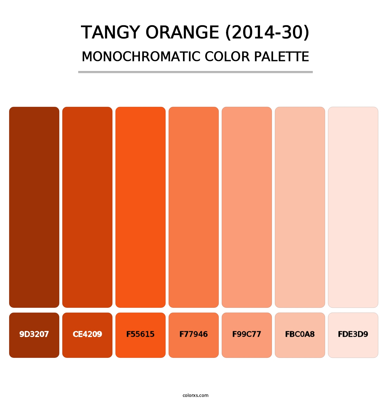 Tangy Orange (2014-30) - Monochromatic Color Palette