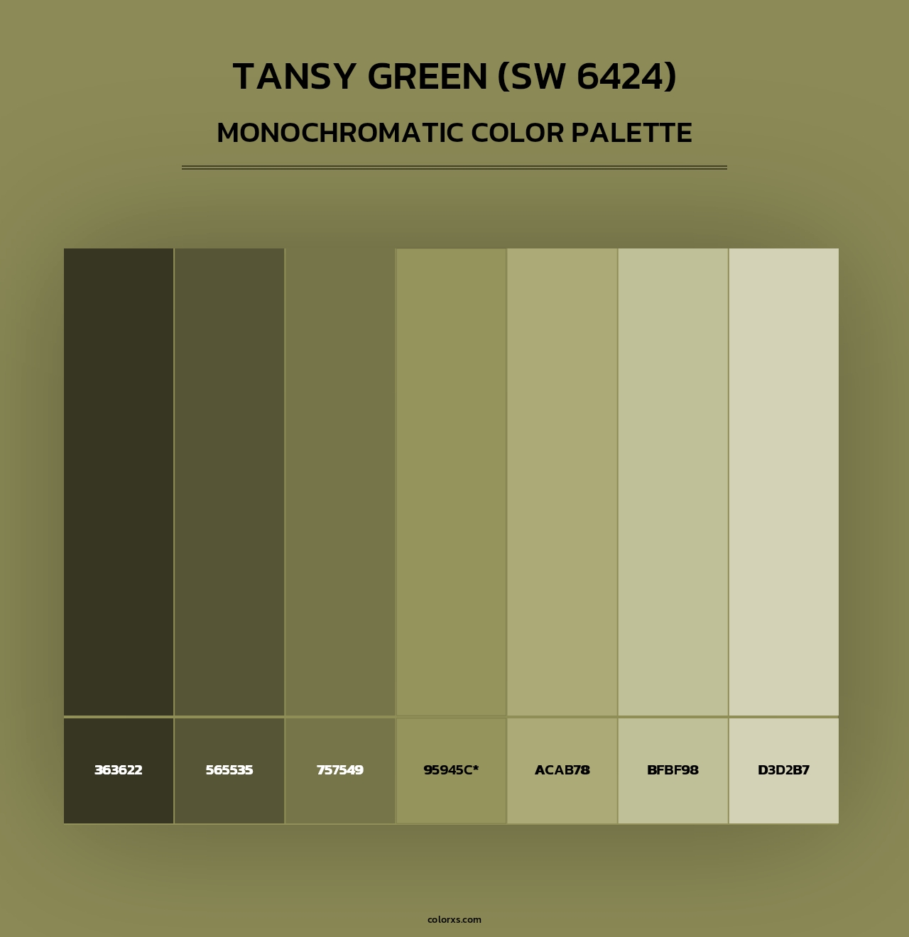 Tansy Green (SW 6424) - Monochromatic Color Palette
