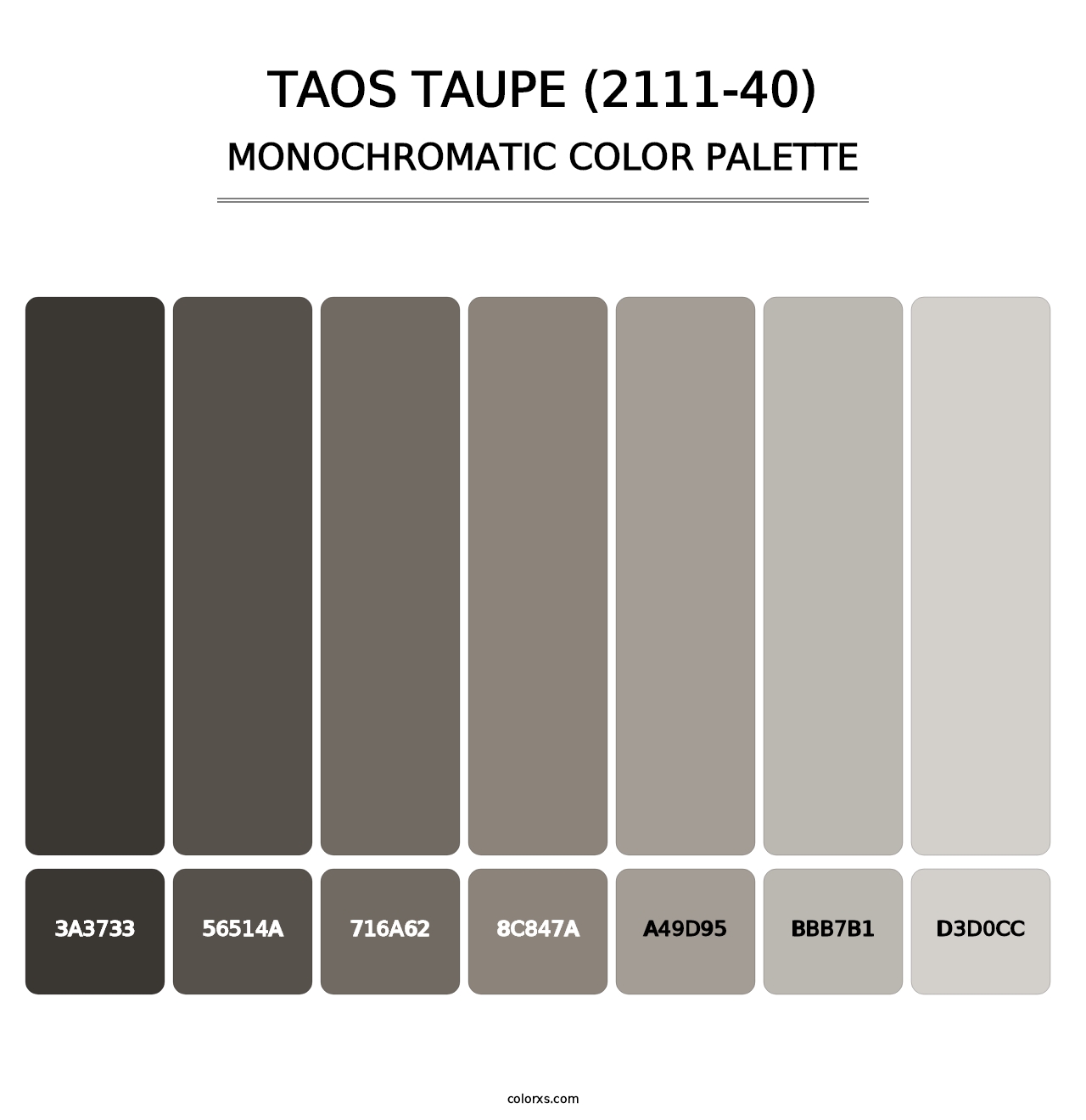 Taos Taupe (2111-40) - Monochromatic Color Palette