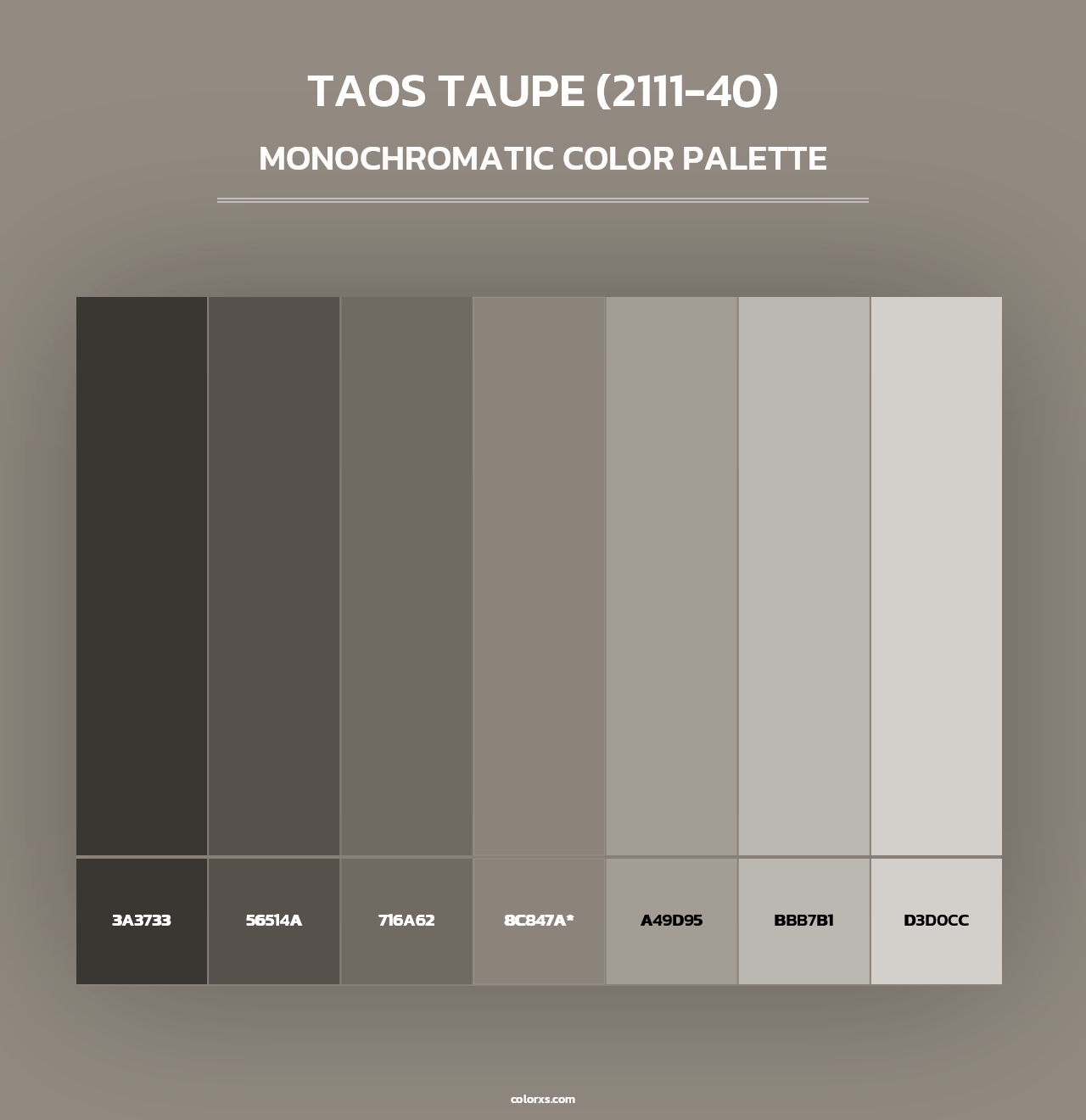 Taos Taupe (2111-40) - Monochromatic Color Palette