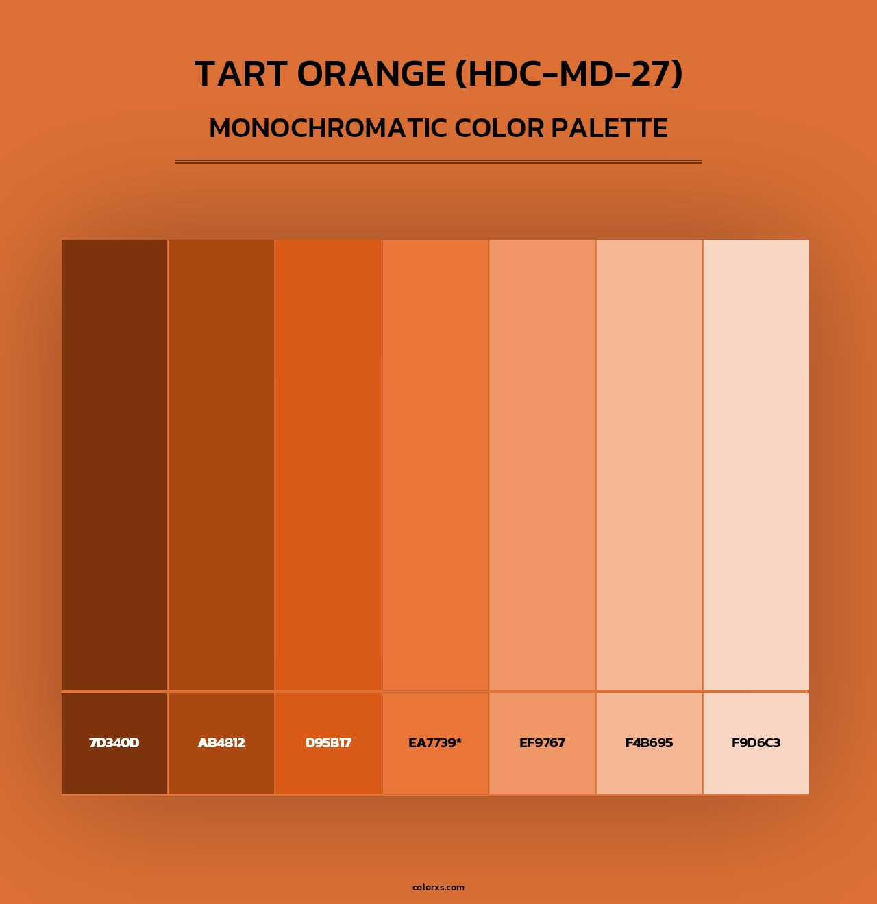 Tart Orange (HDC-MD-27) - Monochromatic Color Palette