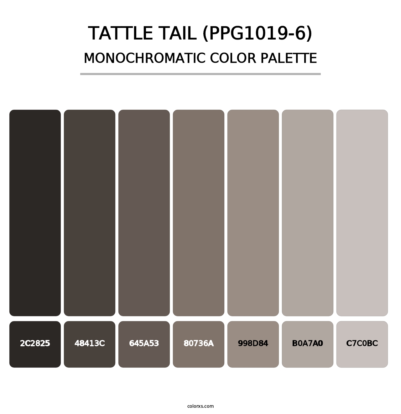 Tattle Tail (PPG1019-6) - Monochromatic Color Palette