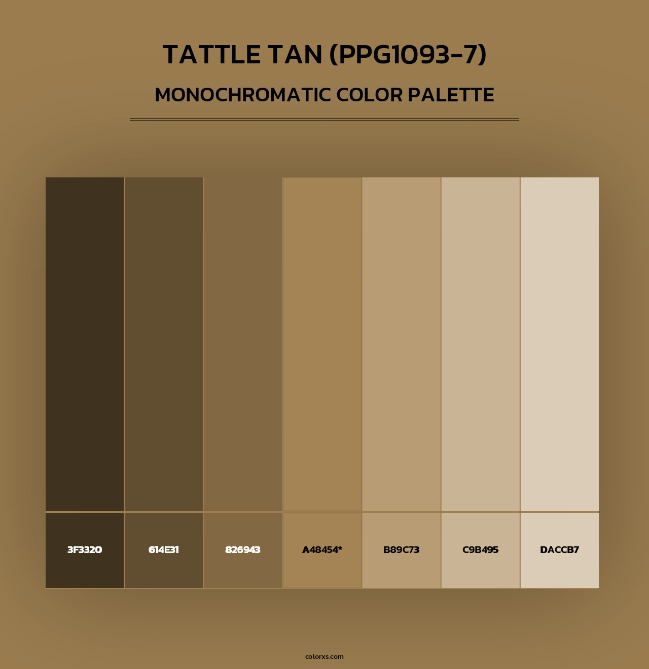 Tattle Tan (PPG1093-7) - Monochromatic Color Palette