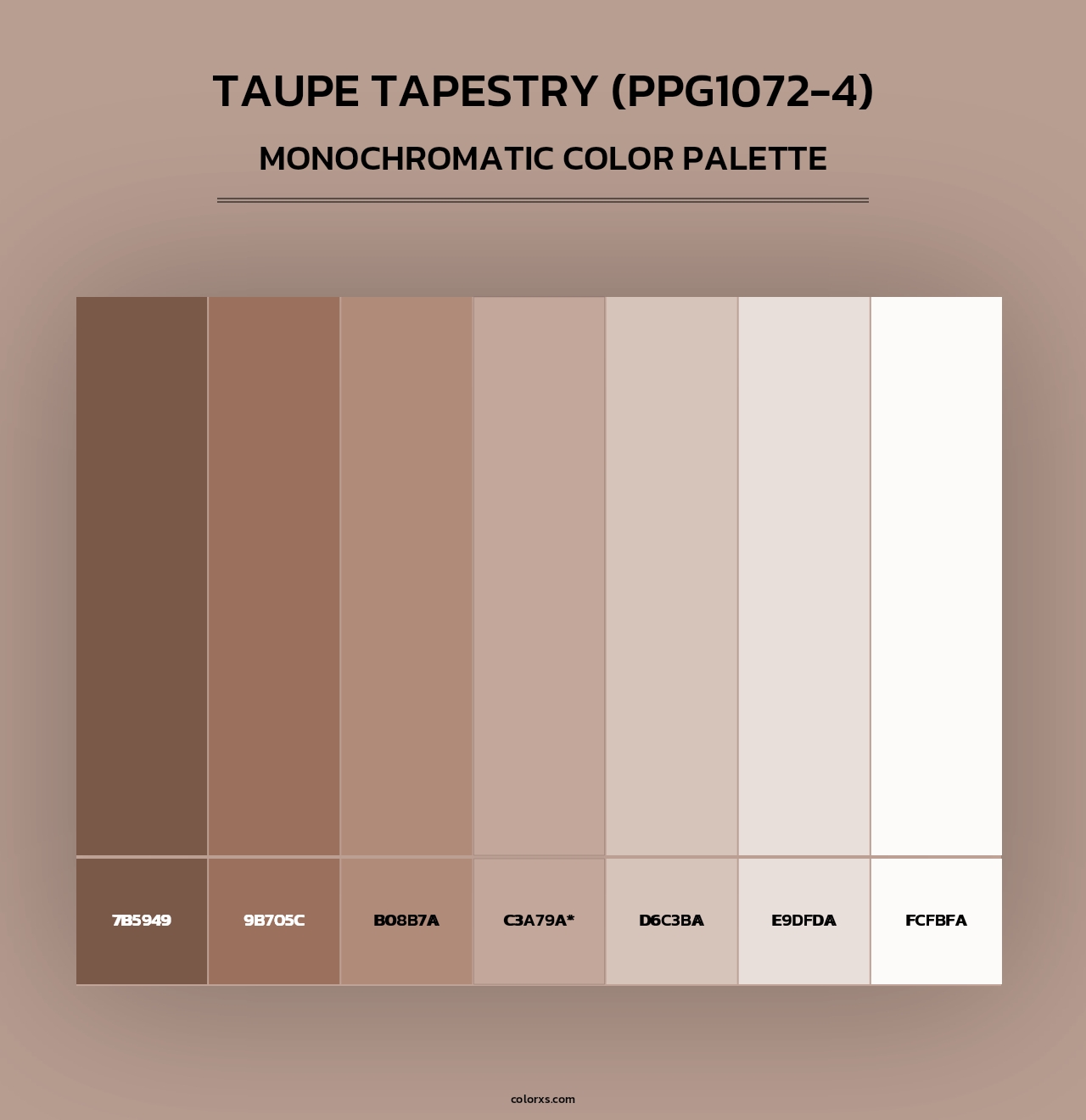 Taupe Tapestry (PPG1072-4) - Monochromatic Color Palette