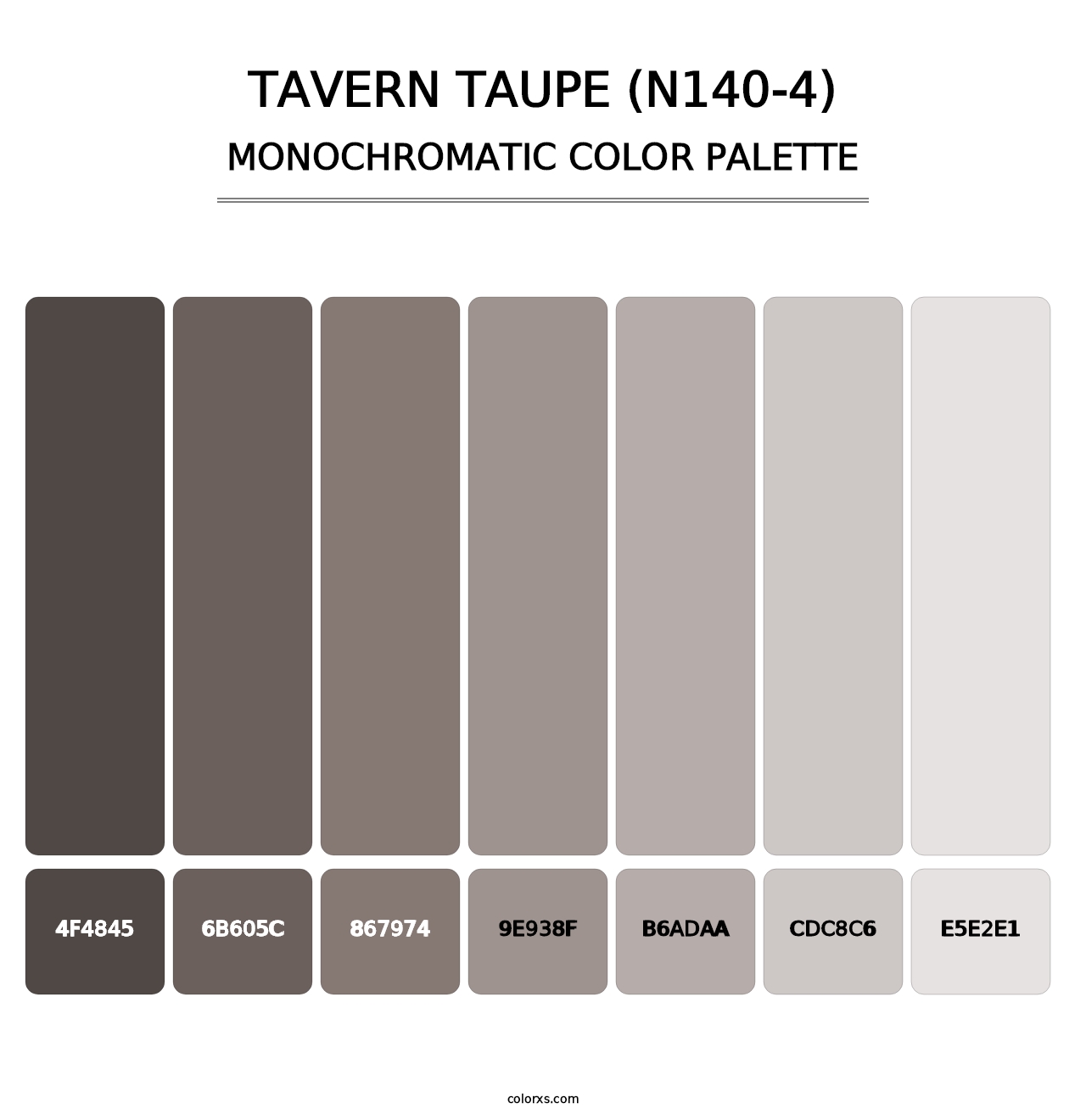 Tavern Taupe (N140-4) - Monochromatic Color Palette