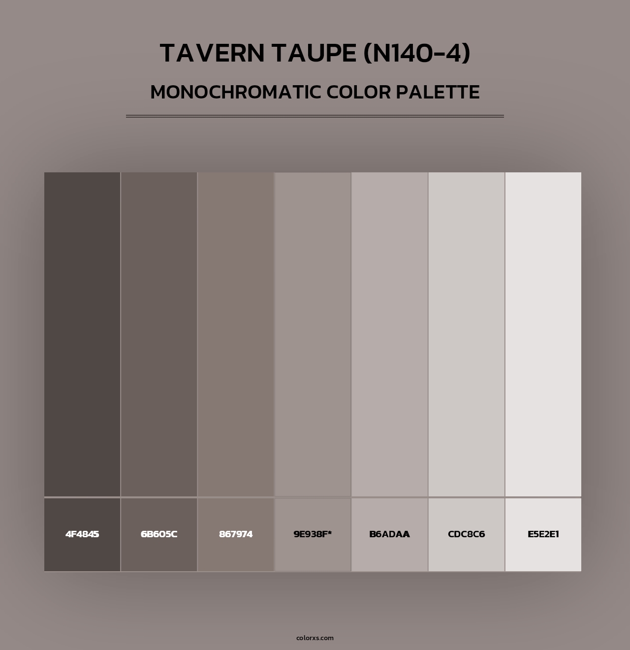 Tavern Taupe (N140-4) - Monochromatic Color Palette
