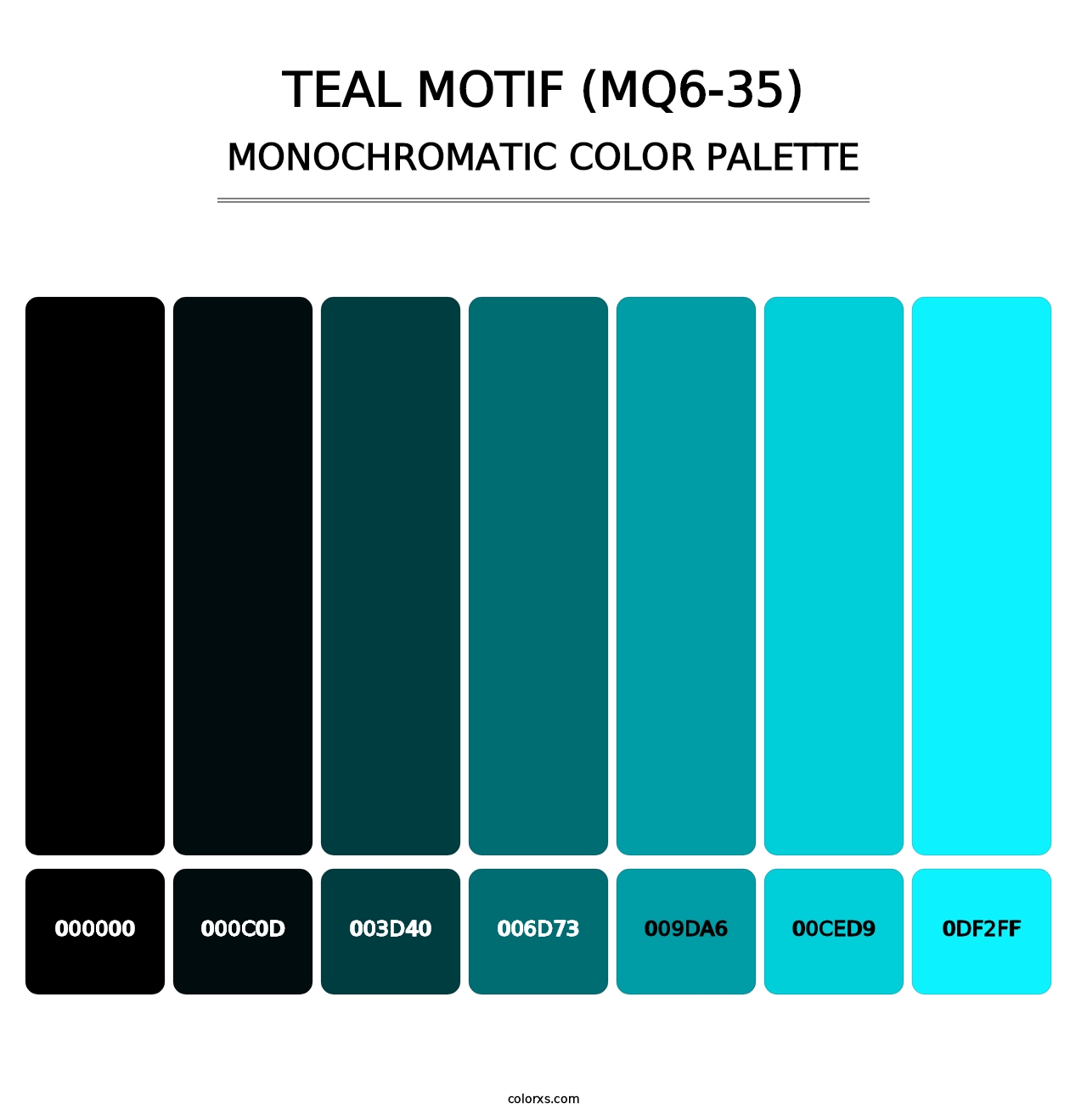 Teal Motif (MQ6-35) - Monochromatic Color Palette