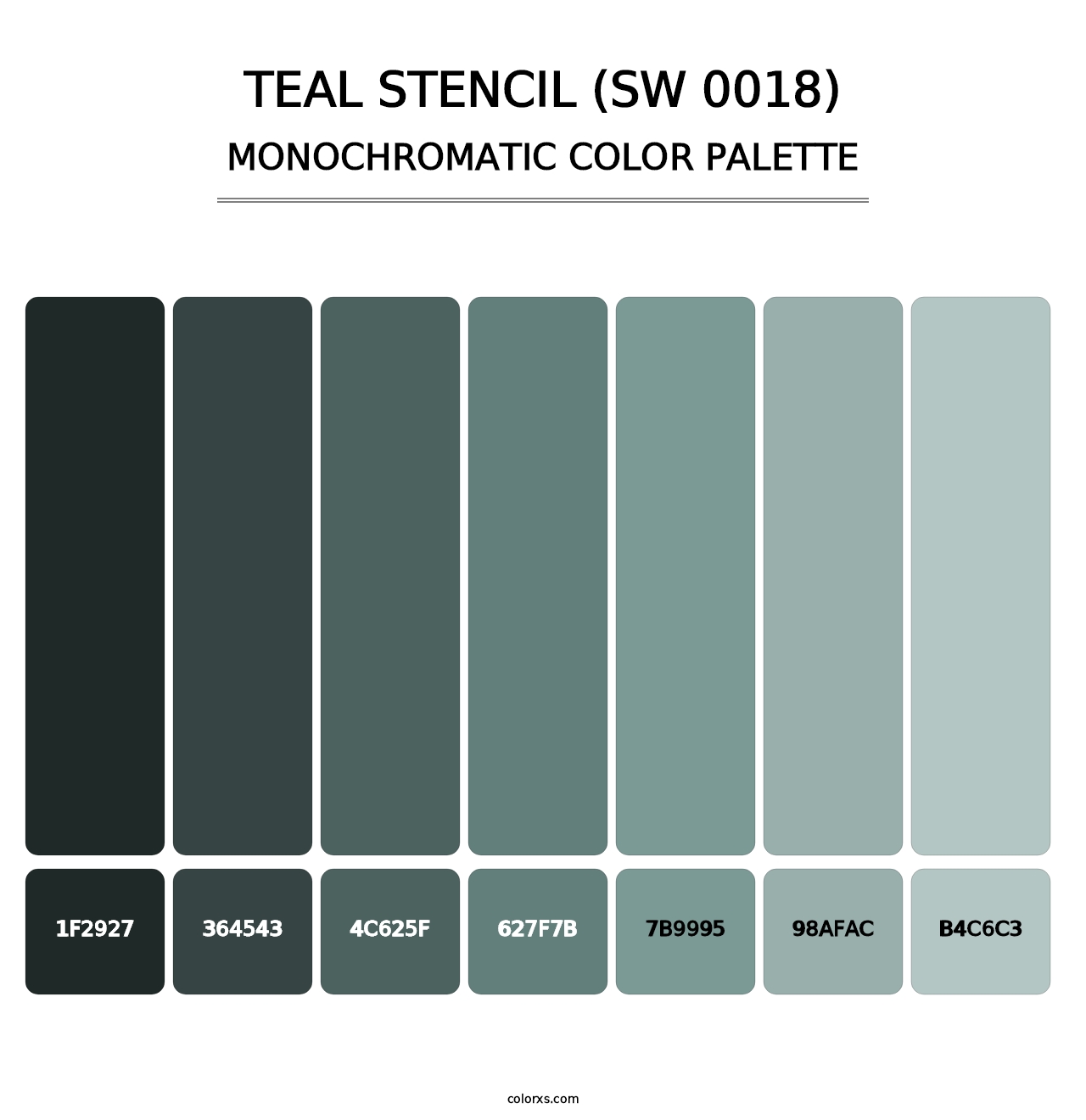 Teal Stencil (SW 0018) - Monochromatic Color Palette
