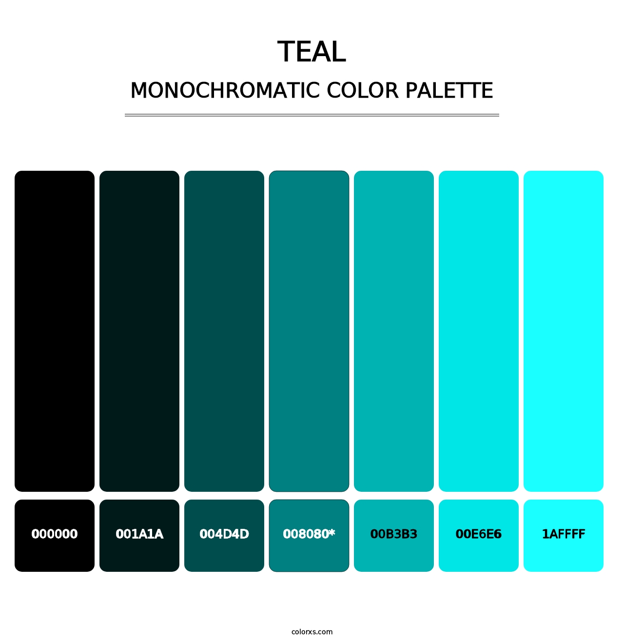 Teal - Monochromatic Color Palette