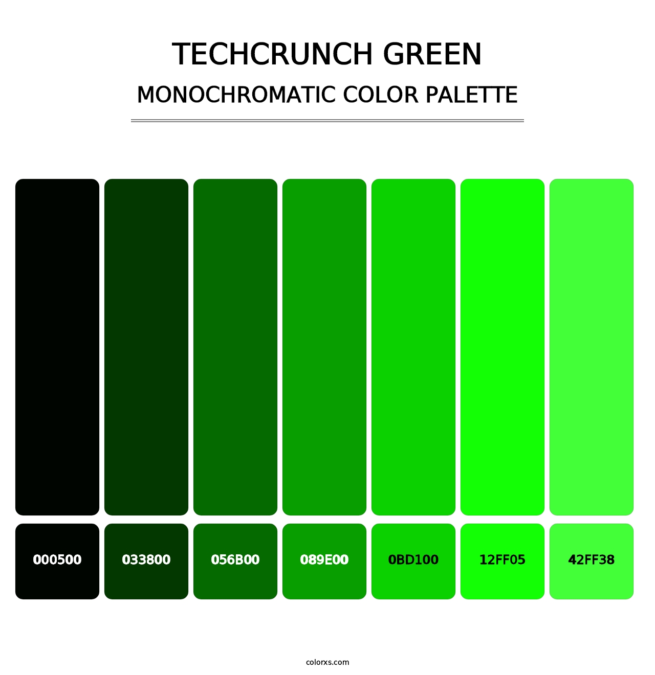 TechCrunch Green - Monochromatic Color Palette