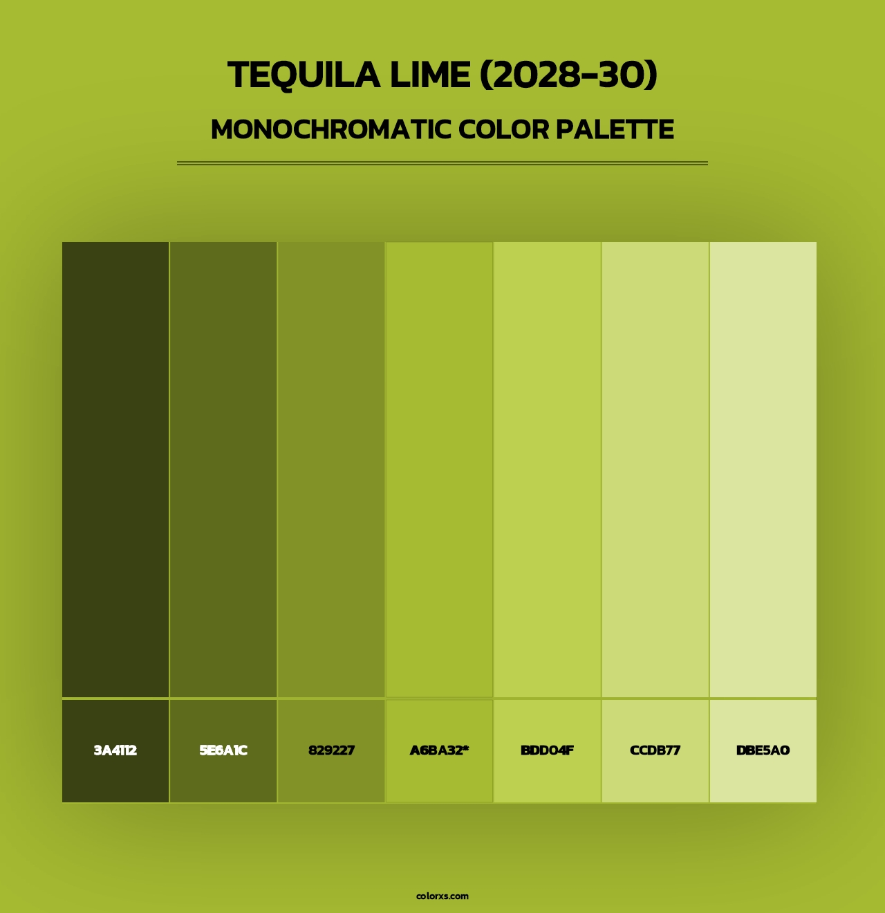 Tequila Lime (2028-30) - Monochromatic Color Palette