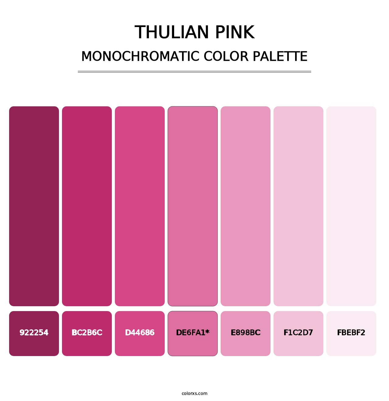 Thulian Pink - Monochromatic Color Palette