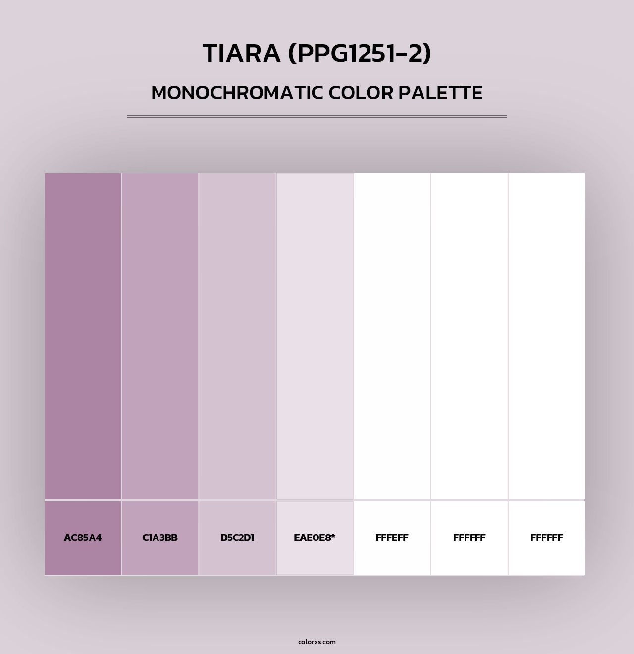 Tiara (PPG1251-2) - Monochromatic Color Palette