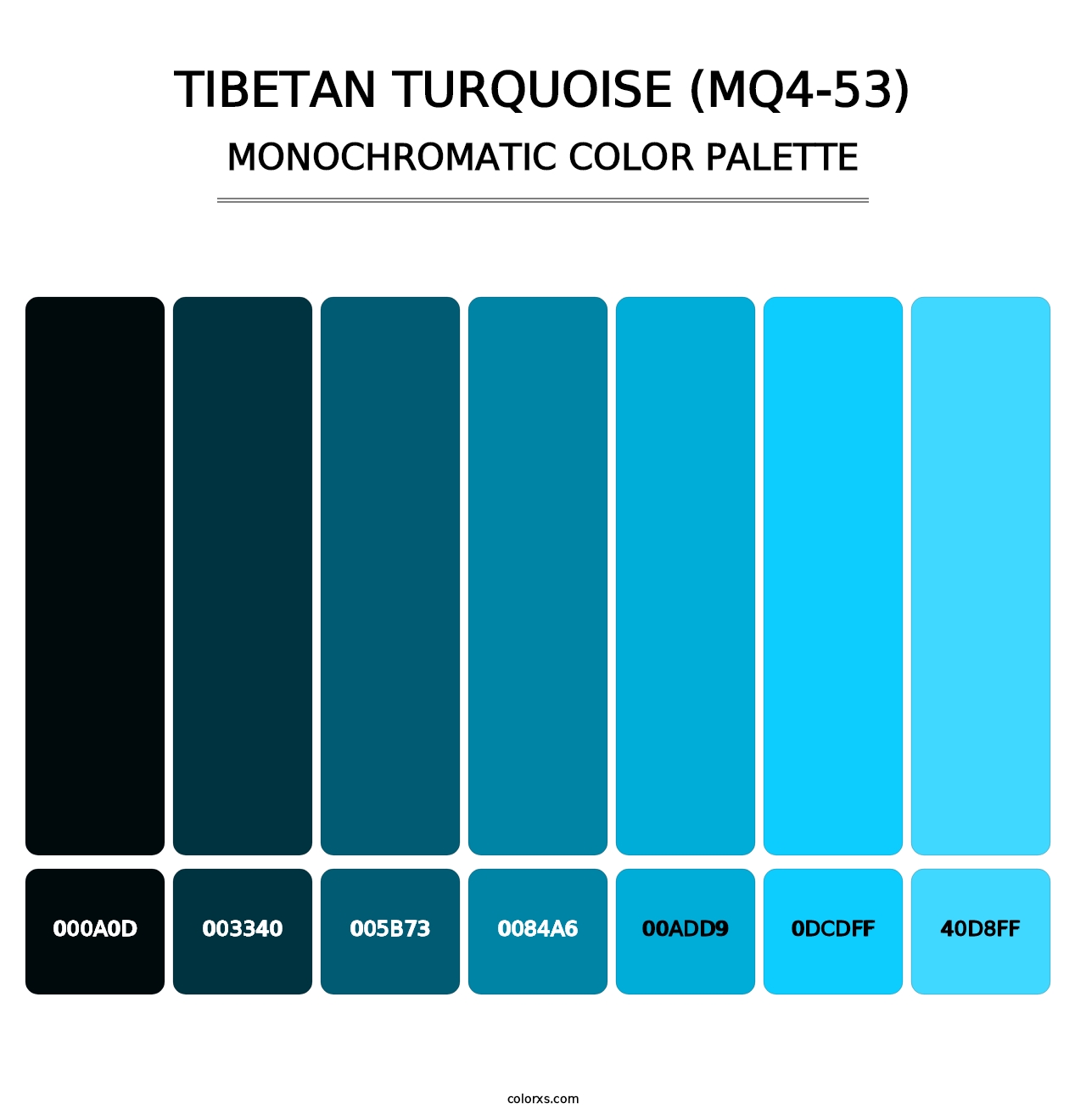Tibetan Turquoise (MQ4-53) - Monochromatic Color Palette