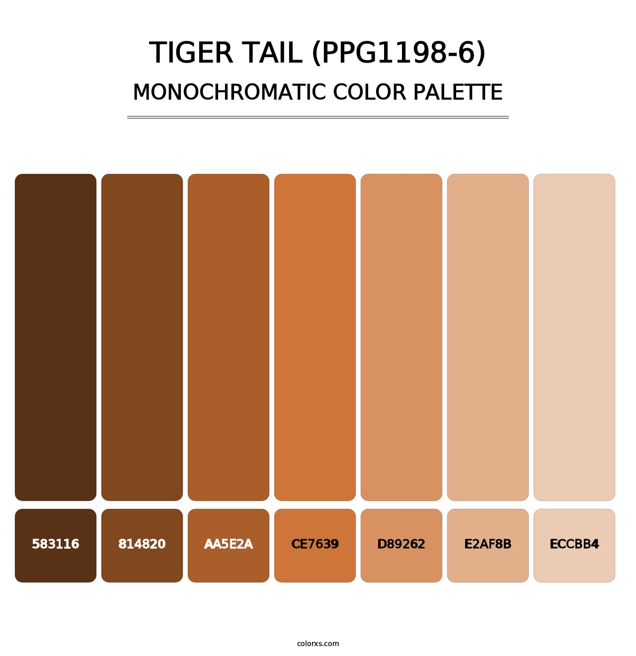 Tiger Tail (PPG1198-6) - Monochromatic Color Palette