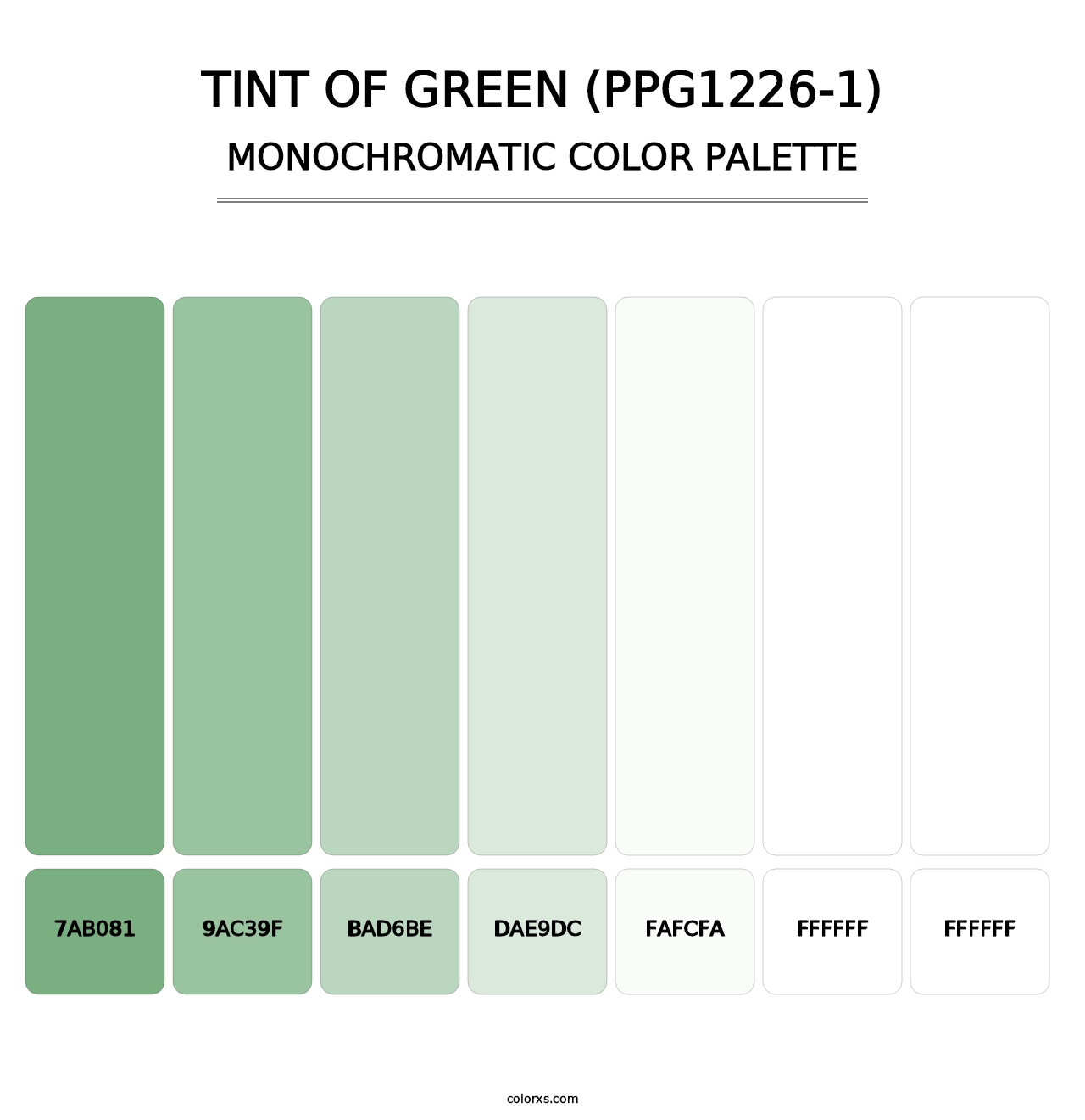 Tint Of Green (PPG1226-1) - Monochromatic Color Palette